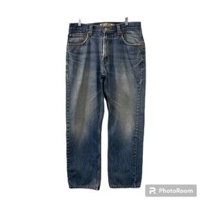 Levis 505 Mens Blue Med Washed Regular Fit 100% Cotton Denim Jeans Size W34 L30